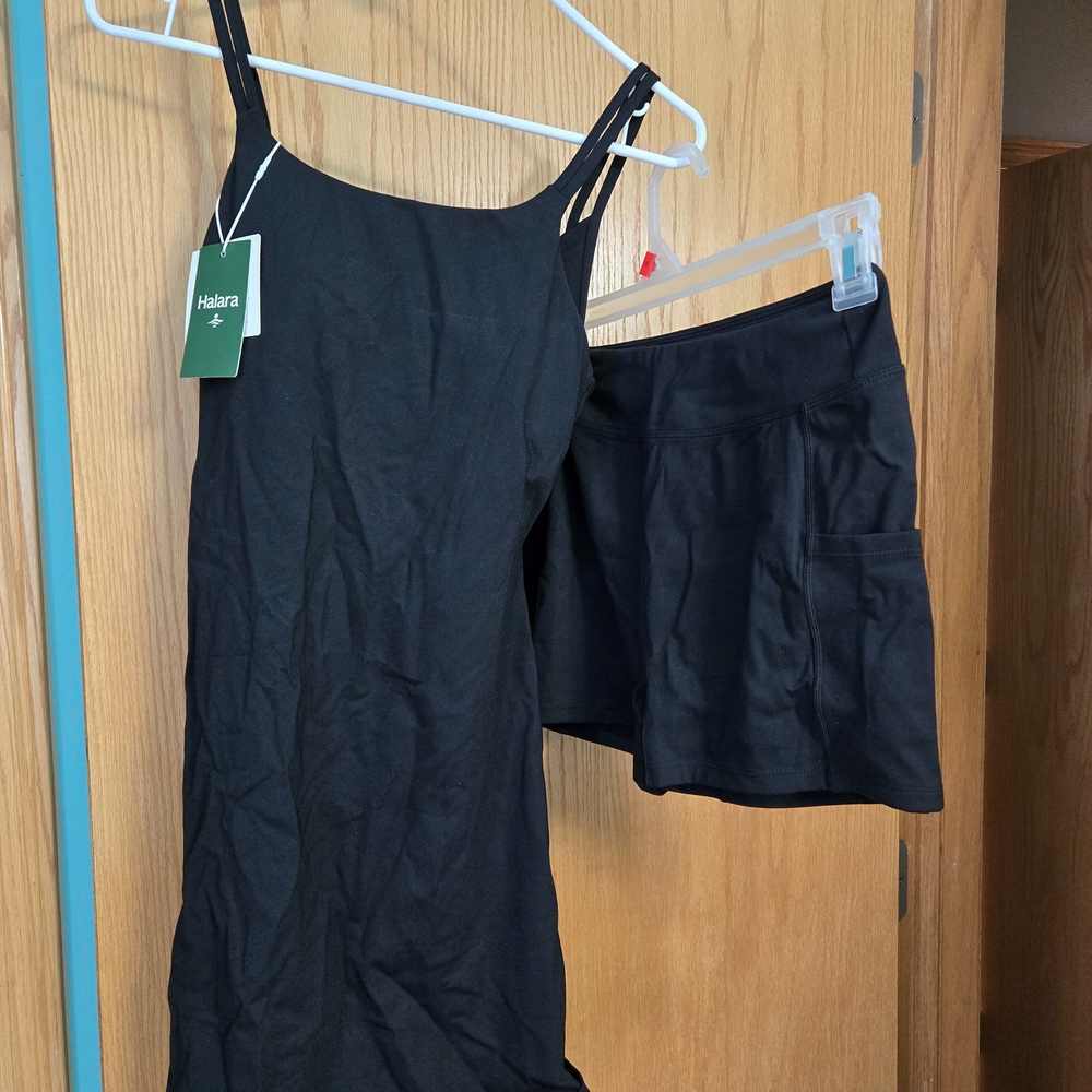 HALARA Black Dress and Shorts Combo